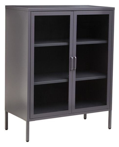 Siva željezna vitrina 80x102x40 cm Acier – Premier Housewares