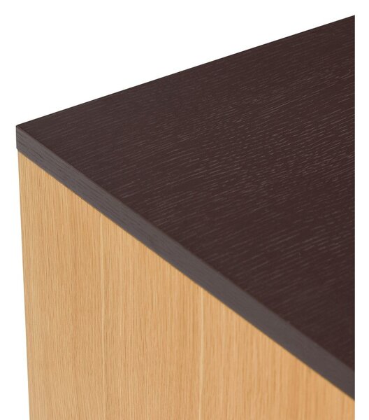 Smeđa komoda u dekoru hrasta 140x65x35 cm Dual – Hübsch