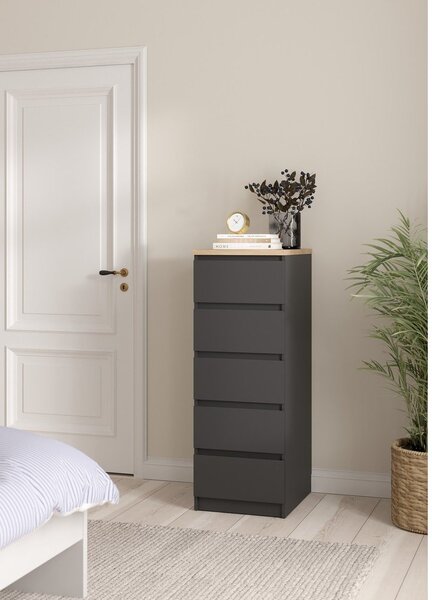 Tamno siva komoda 40x111x50 cm Naia – Tvilum