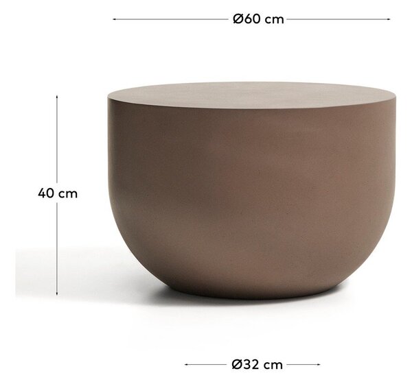 Okrugao vrtni stolić za kavu betonski ø 60 cm Garbet – Kave Home