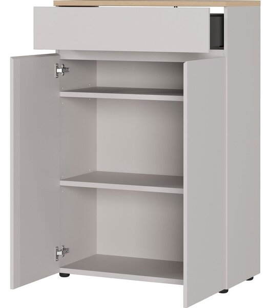 Krem komoda u mat dekoru 80x120x40 cm Lissabon – Germania