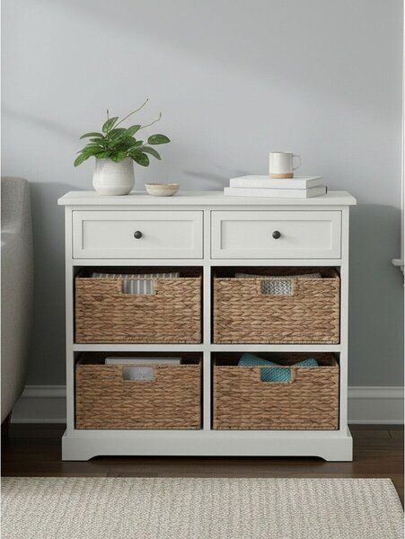Komoda od masivne paulovnije boje slonovače 76x70x33 cm Vermont – Premier Housewares