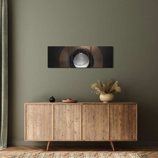 Slika - abstrakcija, luna nad vodo (sa satom) (90x30 cm)