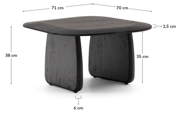 Pomoćni stol od punog hrasta 70x71 cm Pirita – Kave Home
