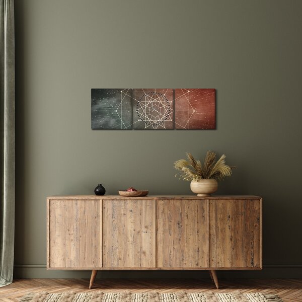 Slika - Kozmični dodekagram (sa satom) (90x30 cm)