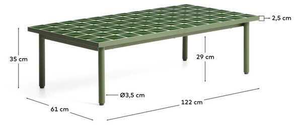 Vrtni stolić za kavu s keramičkom daskom 61x122 cm Maurina – Kave Home