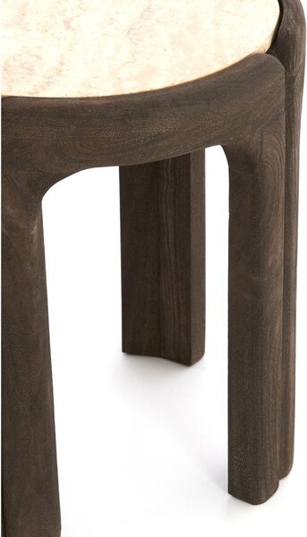 Okrugao pomoćni stol s kamenom pločom stola ø 45 cm Ali – Light & Living