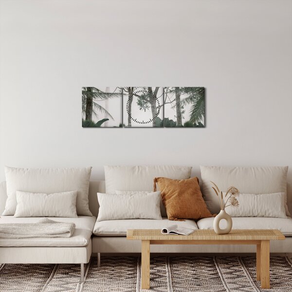 Slika - Džungla v jutranji megli (sa satom) (90x30 cm)