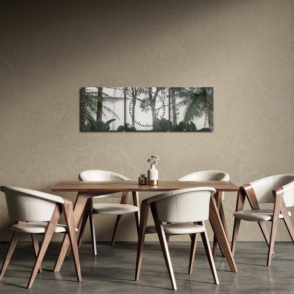 Slika - Džungla v jutranji megli (sa satom) (90x30 cm)