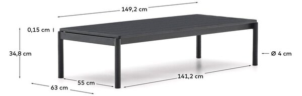 Metalni vrtni stolić za kavu 63x149 cm Sorells – Kave Home