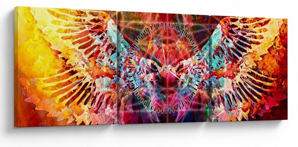 Slika - Merkaba s krili, abstrakcija (sa satom) (90x30 cm)