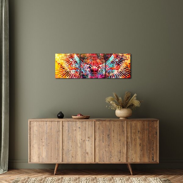 Slika - Merkaba s krili, abstrakcija (sa satom) (90x30 cm)