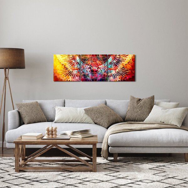 Slika - Merkaba s krili, abstrakcija (sa satom) (90x30 cm)