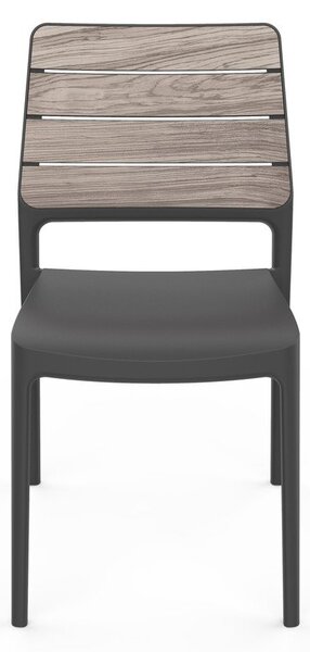 Tamno siva/smeđa plastična vrtna stolica Deco Porto – Keter