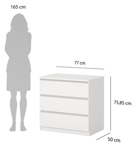 Bijela komoda 77x76x50 cm Naia – Tvilum
