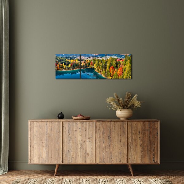 Slika - Uriško jezero, Avstrija (sa satom) (90x30 cm)