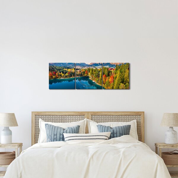 Slika - Uriško jezero, Avstrija (sa satom) (90x30 cm)