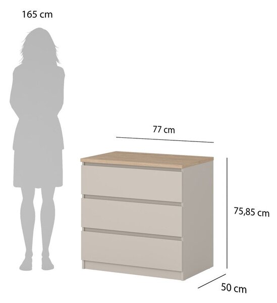 Krem komoda 77x76x50 cm Naia – Tvilum