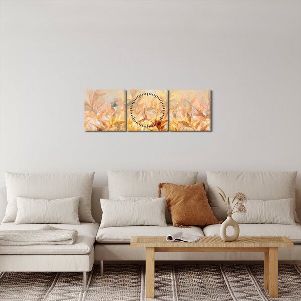 Slika - Listje v jesenskih barvah, oljna slika (sa satom) (90x30 cm)