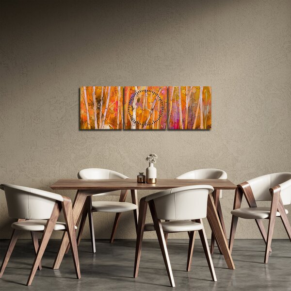 Slika - Jesenski gozd (sa satom) (90x30 cm)