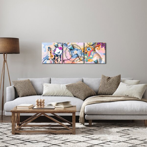 Slika - Pravljična abstrakcija (sa satom) (90x30 cm)