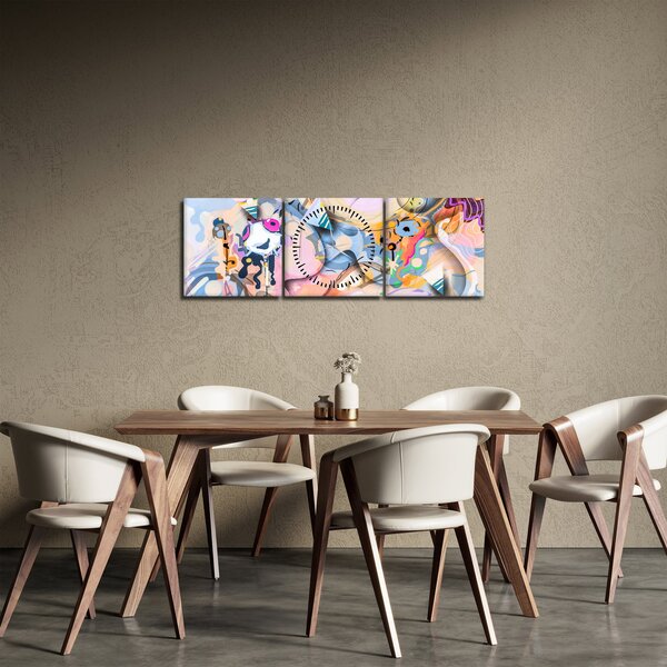 Slika - Pravljična abstrakcija (sa satom) (90x30 cm)