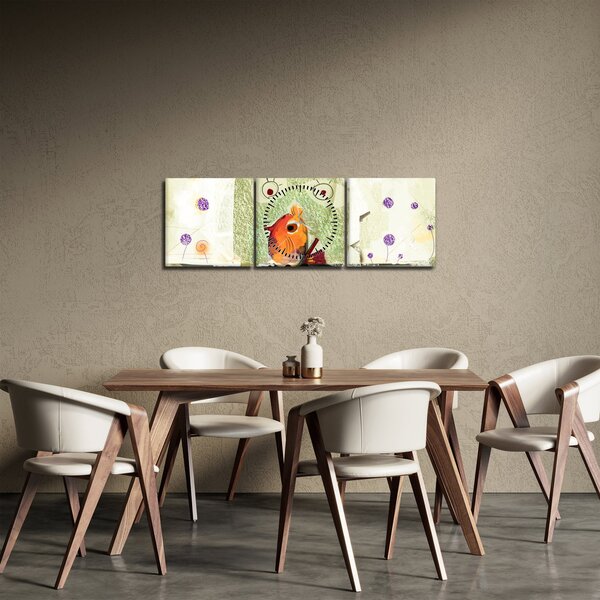Slika - Duša ptice (sa satom) (90x30 cm)