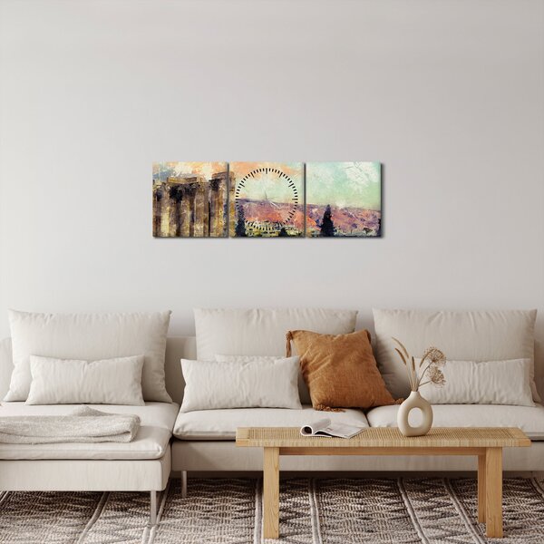 Slika - Akropola, Atene, Grčija (sa satom) (90x30 cm)