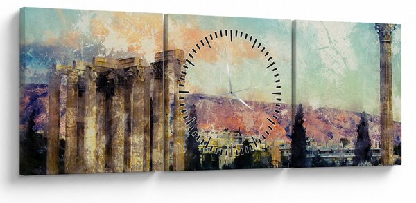 Slika - Akropola, Atene, Grčija (sa satom) (90x30 cm)