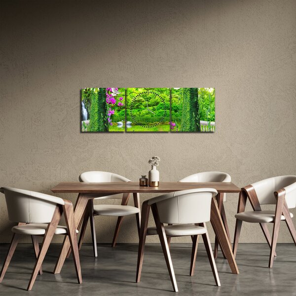 Slika - Čarobni vrt z labodi (sa satom) (90x30 cm)