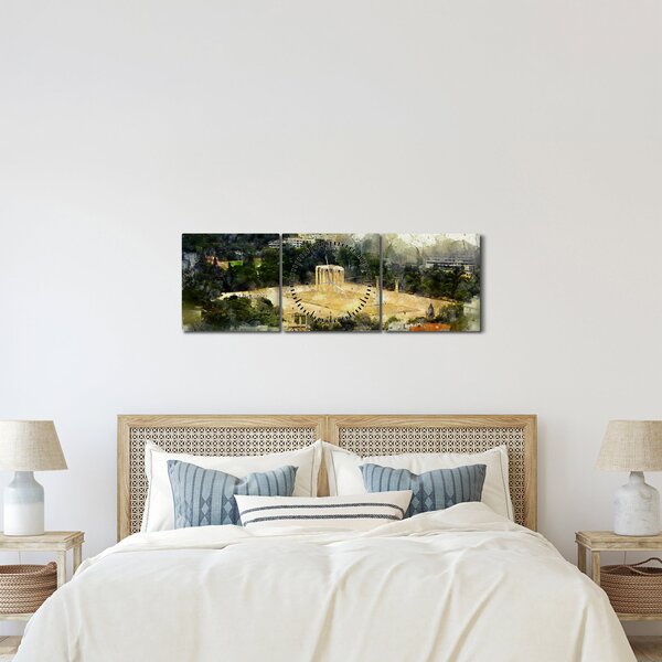 Slika - Zeusov tempelj, Atene, Grčija (sa satom) (90x30 cm)