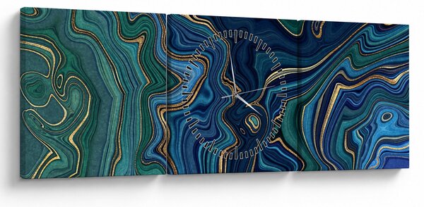 Poslikava - Zeleno moder marmor (sa satom) (90x30 cm)