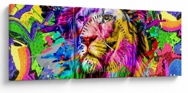 Slika - 3D podoba leva (sa satom) (90x30 cm)