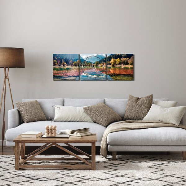Slika - Jezero Jasna, Gozd Martuljek, Julijske Alpe, Slovenija (sa satom) (90x30 cm)