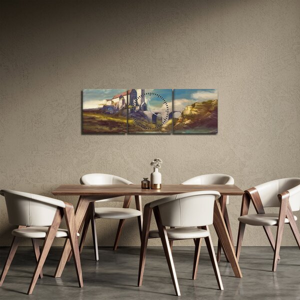 Slika - Srednjeveški grad (sa satom) (90x30 cm)
