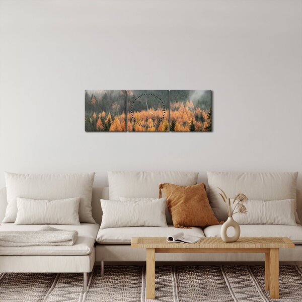 Slika - Jesenski gozd (sa satom) (90x30 cm)