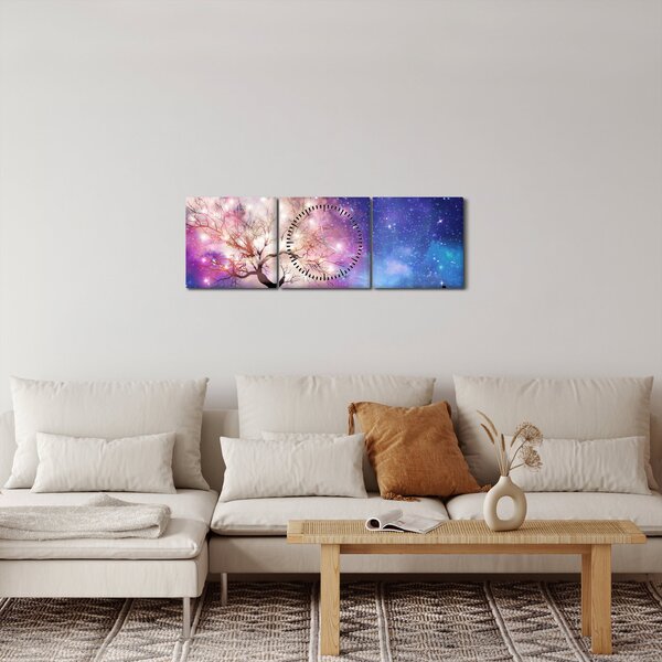 Slika - Vesoljsko drevo (sa satom) (90x30 cm)
