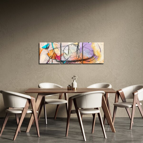 Slika - Abstrakcija, ptica (sa satom) (90x30 cm)