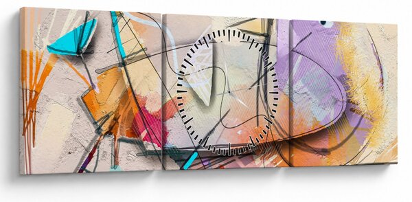 Slika - Abstrakcija, ptica (sa satom) (90x30 cm)