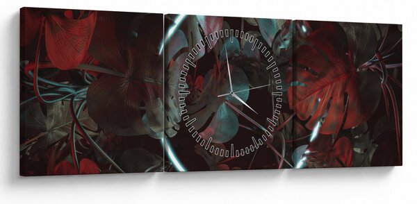 Slika - Neonski krog med palmami (sa satom) (90x30 cm)