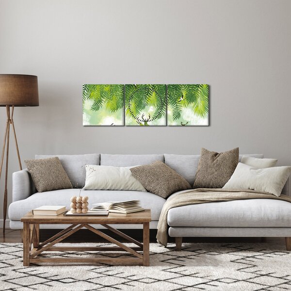 Slika - Jeleni v gozdu (sa satom) (90x30 cm)