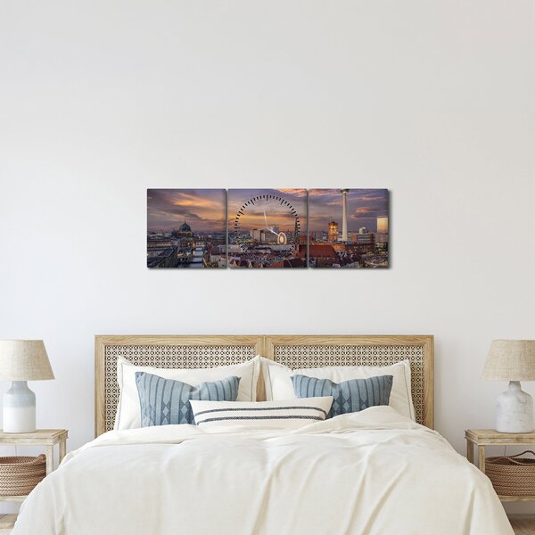 Slika - Sončni zahod nad Berlinom (sa satom) (90x30 cm)