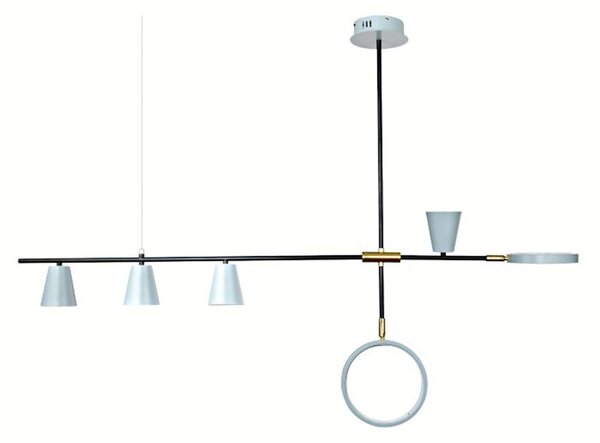 21787 VISEĆA SVJETILJKA LED 22W LUSTER METALNI PLAVI MODERNI ČAŠICE 4xG9 S DALJINSKIM