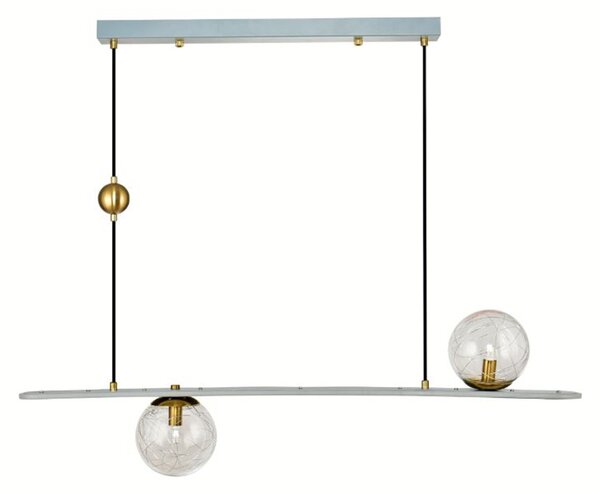 21790 VISEĆA SVJETILJKA LED LUSTER 2xG9+36W LED PLAVI S ZLATNIM DETALJIMA