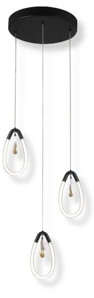 23066 VISEĆA SVJETILJKA LED 24W SUZA CRNA ELEGANT VISILICA