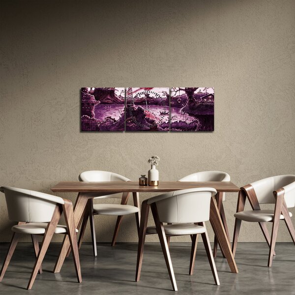 Slika - Začarana vas (sa satom) (90x30 cm)