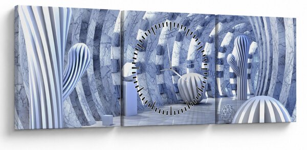 Slika - 3D abstrakcija (sa satom) (90x30 cm)