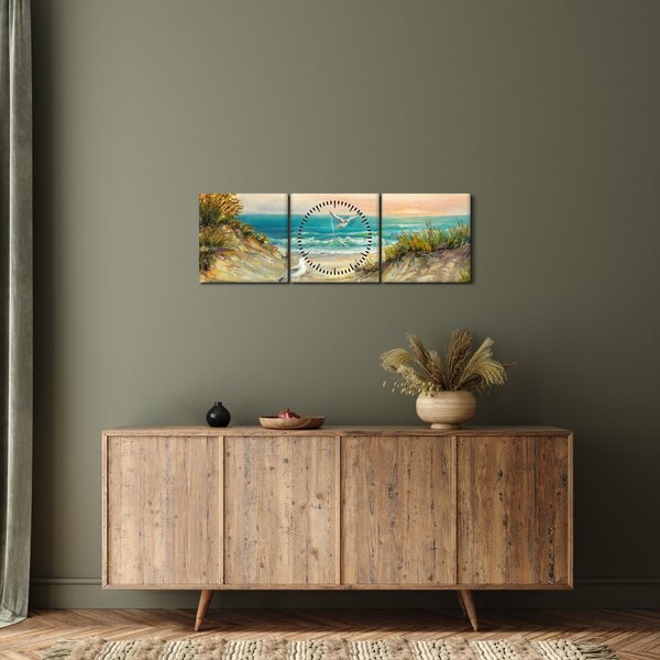 Slika - Peščena plaža (sa satom) (90x30 cm)