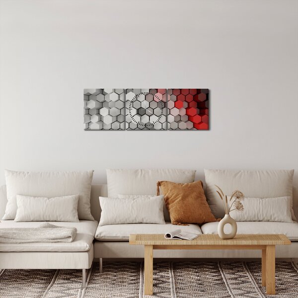 Slika - 3D šesterokotniki (sa satom) (90x30 cm)