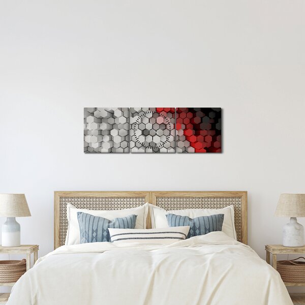 Slika - 3D šesterokotniki (sa satom) (90x30 cm)